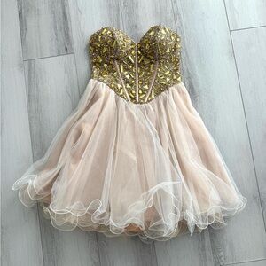 Dave & Johnny Embellished Evening Gown Mini Dress Vintage